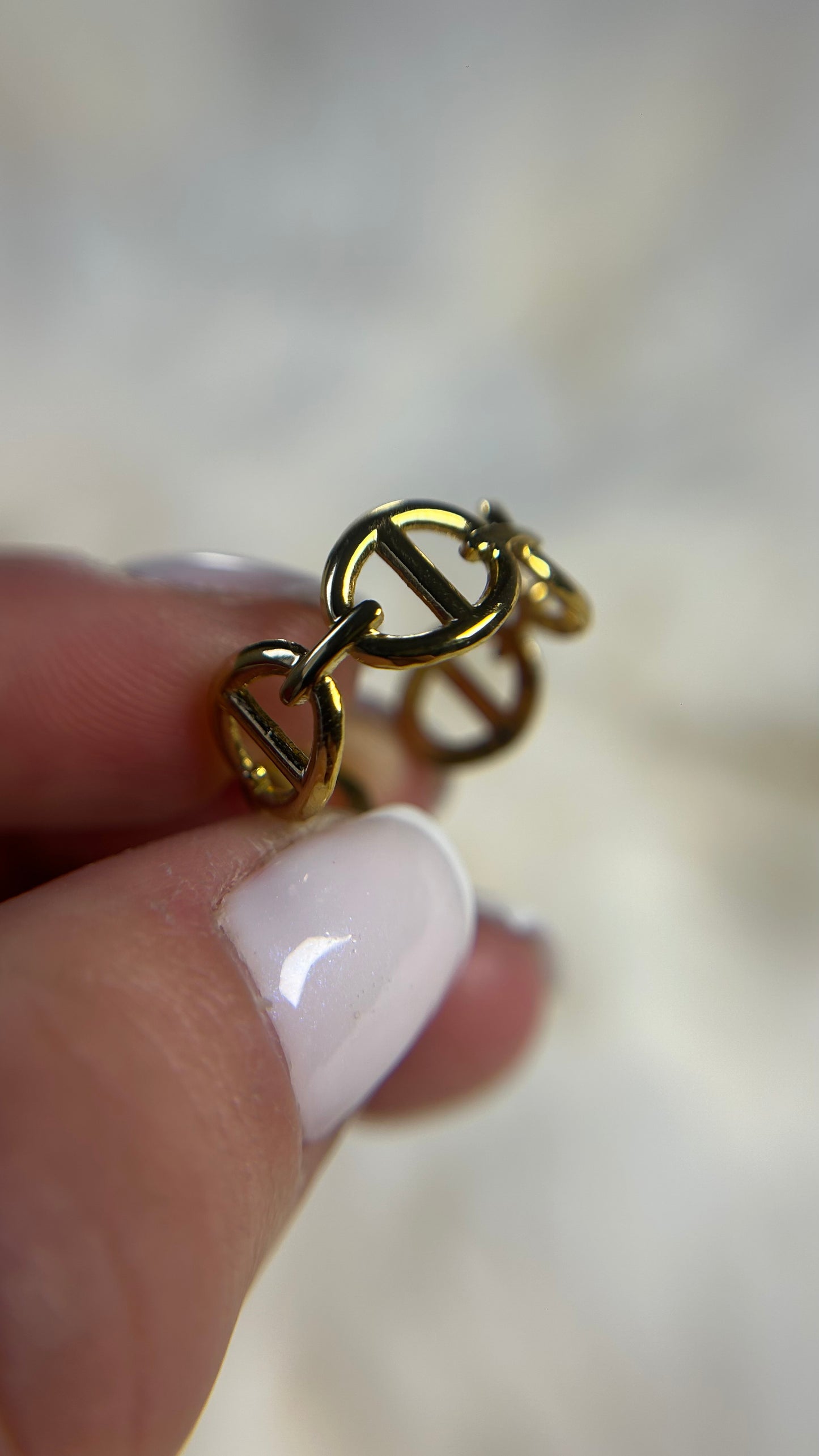 Bague dorée en acier inoxydable ajustable