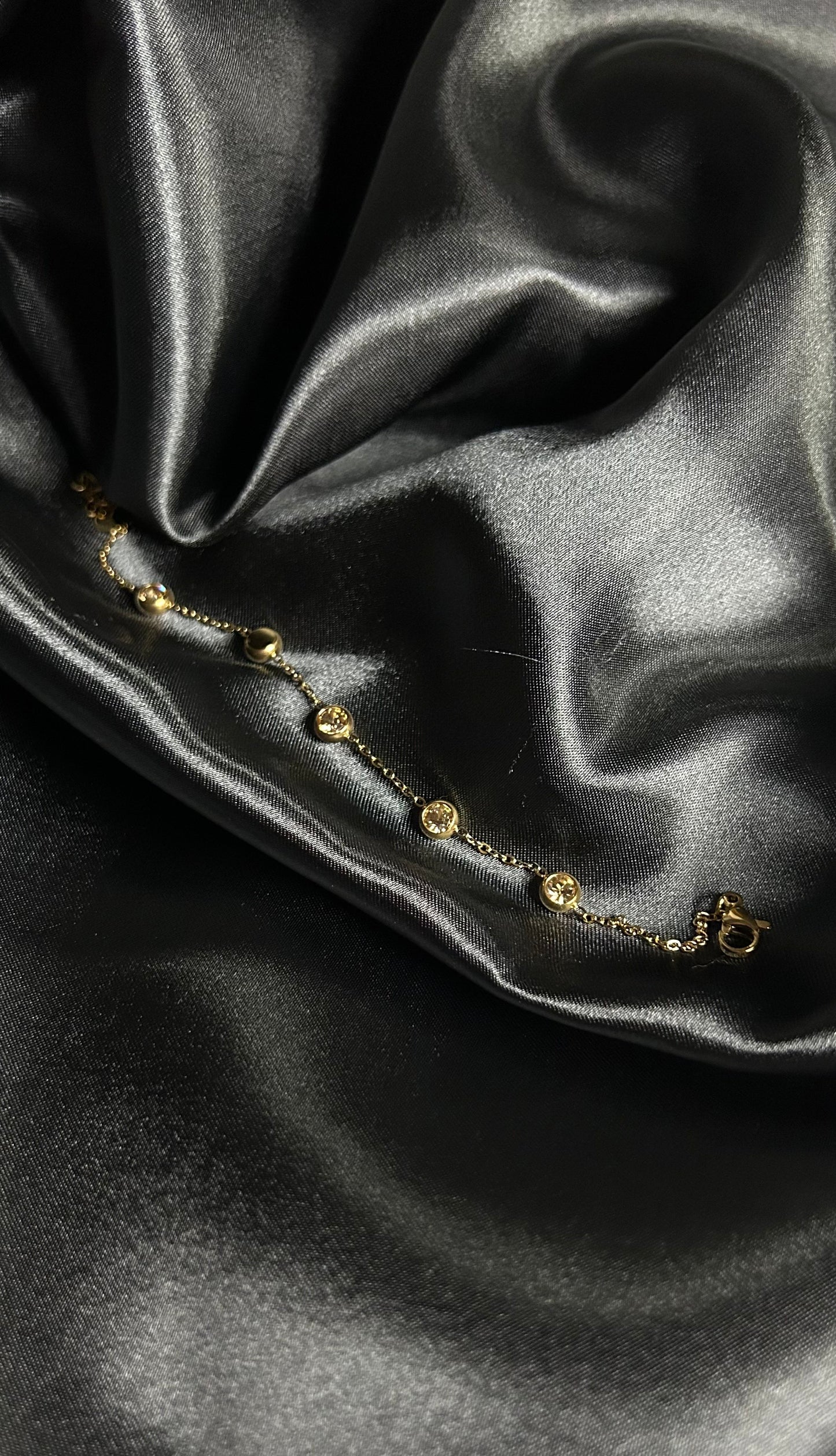 Bracelet en acier inoxydable avec diamant doré