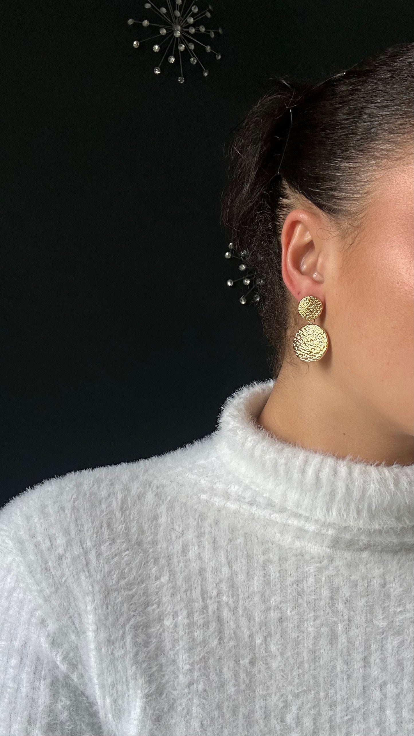 Boucles d'oreilles rondes ornées de gravures