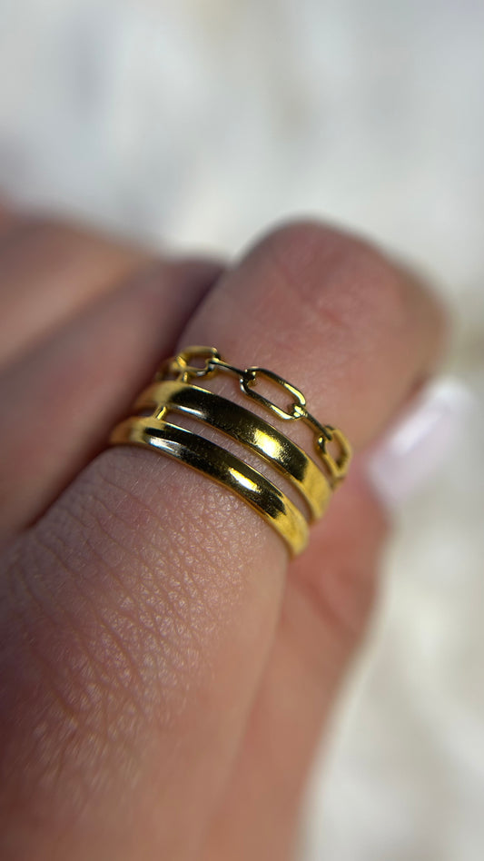 Bague dorée ajustable faite d'acier inoxydable