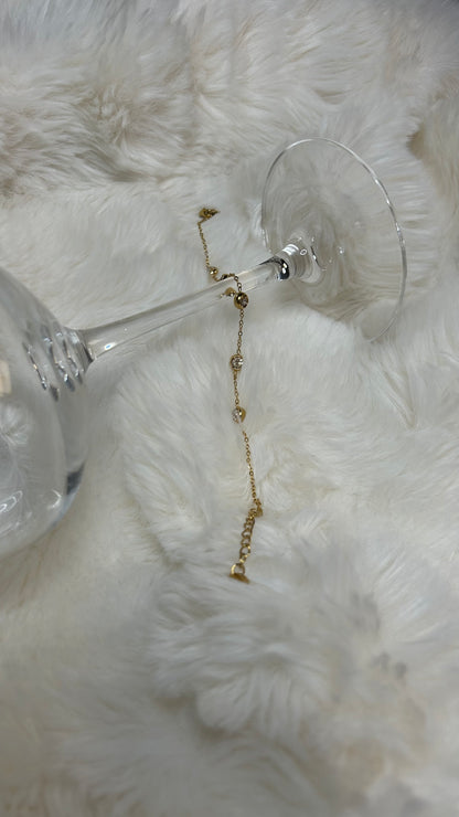 Bracelet en acier inoxydable avec diamant doré