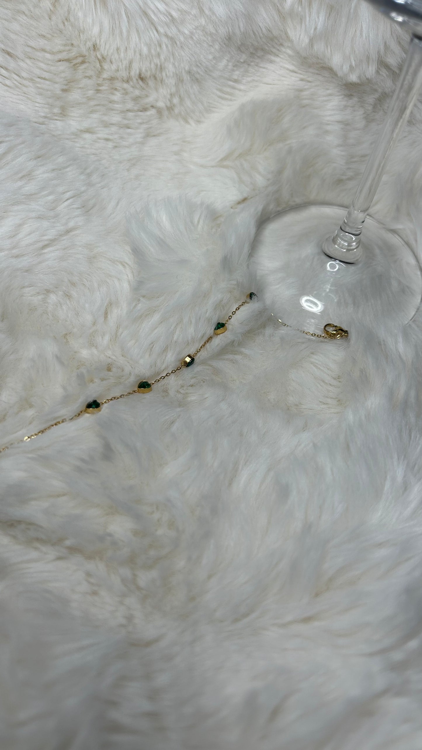 Bracelet à cœur vert en acier inoxydable