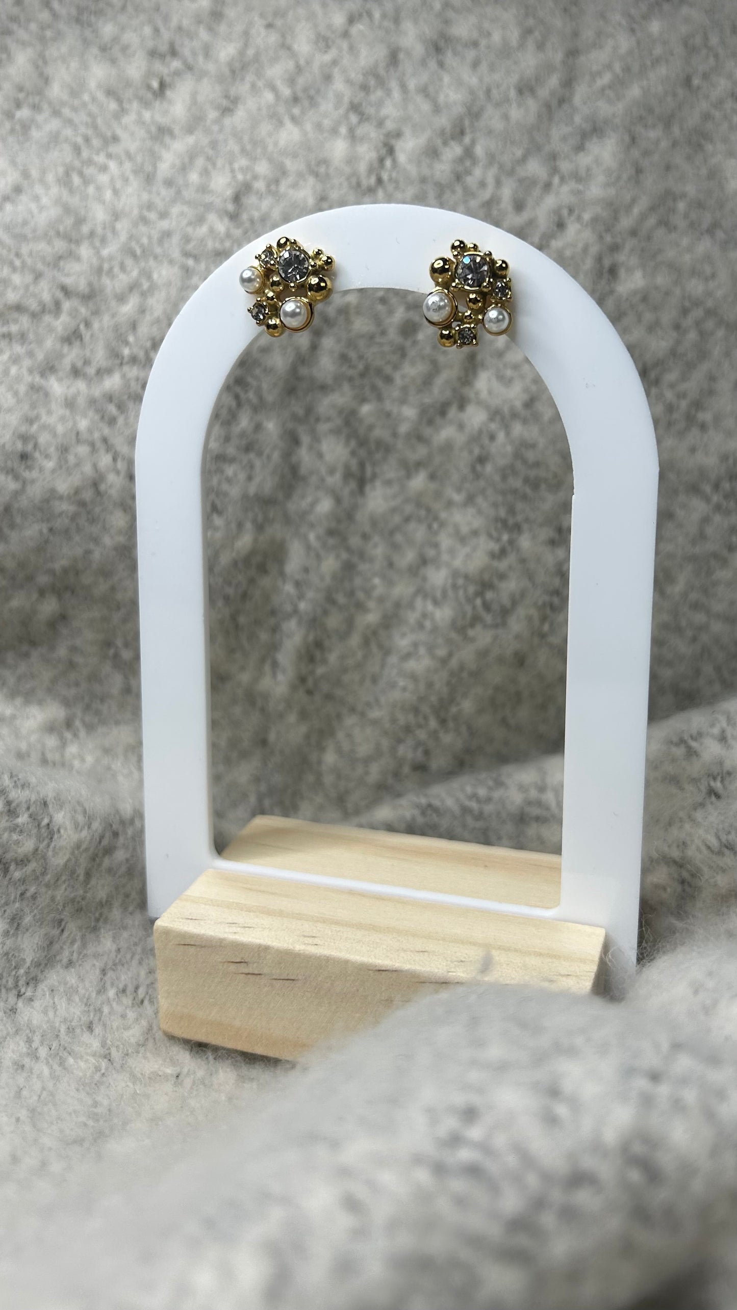 Boucles d'oreilles faites de perles en acier inoxydable