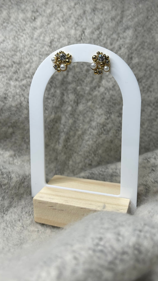 Boucles d'oreilles faites de perles en acier inoxydable