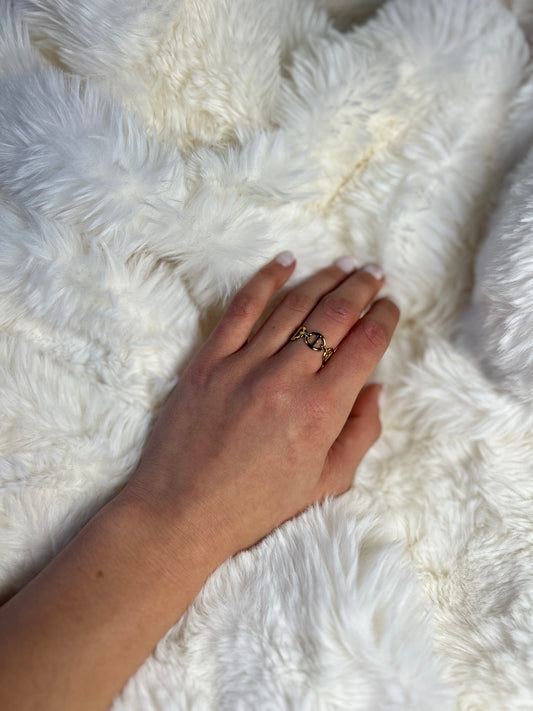 Bague dorée en acier inoxydable ajustable