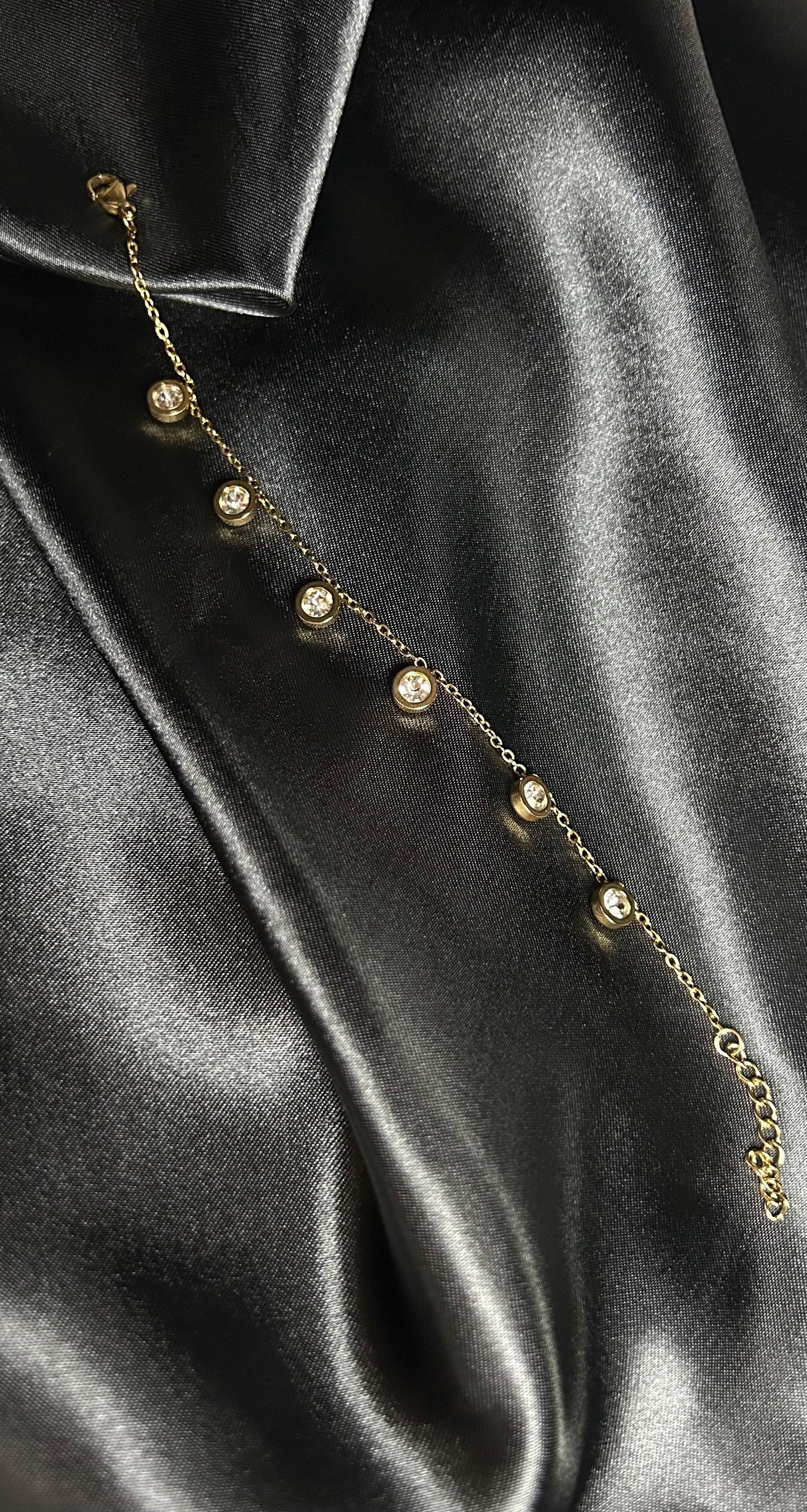 Bracelet diamant blanc en acier inoxydable