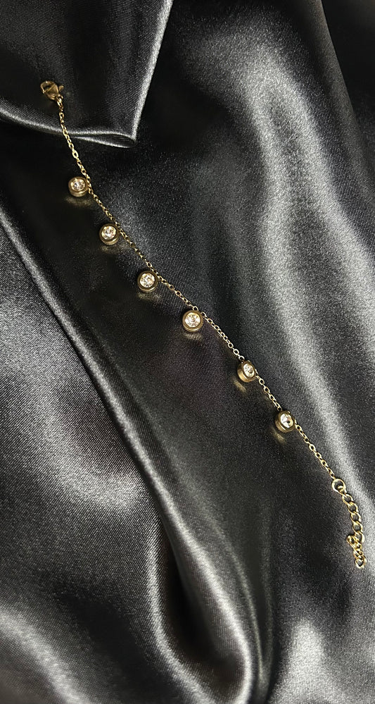 Bracelet diamant blanc en acier inoxydable