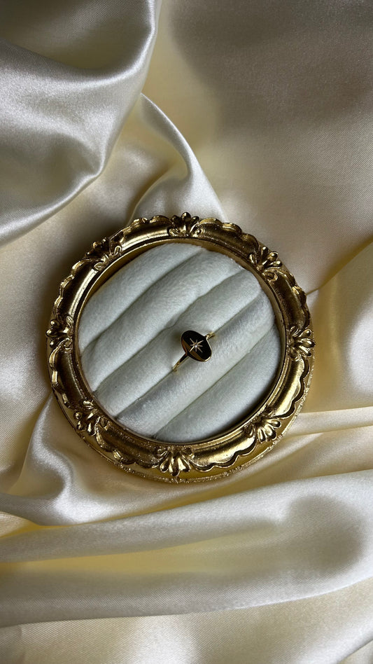 Bague dorée avec étoile diamant en acier inoxydable ajustable