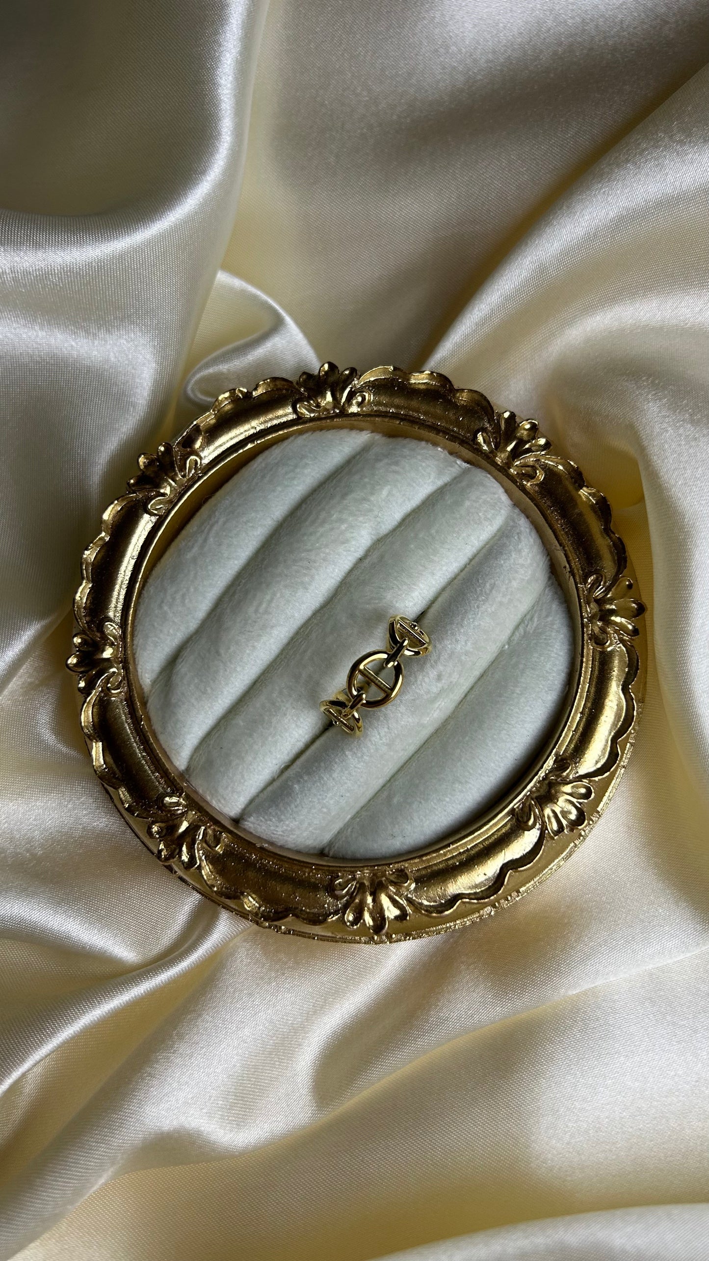 Bague dorée en acier inoxydable ajustable