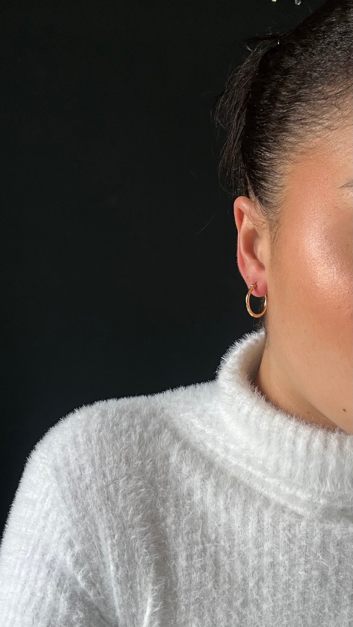 Petites créoles dorées en acier inoxydable