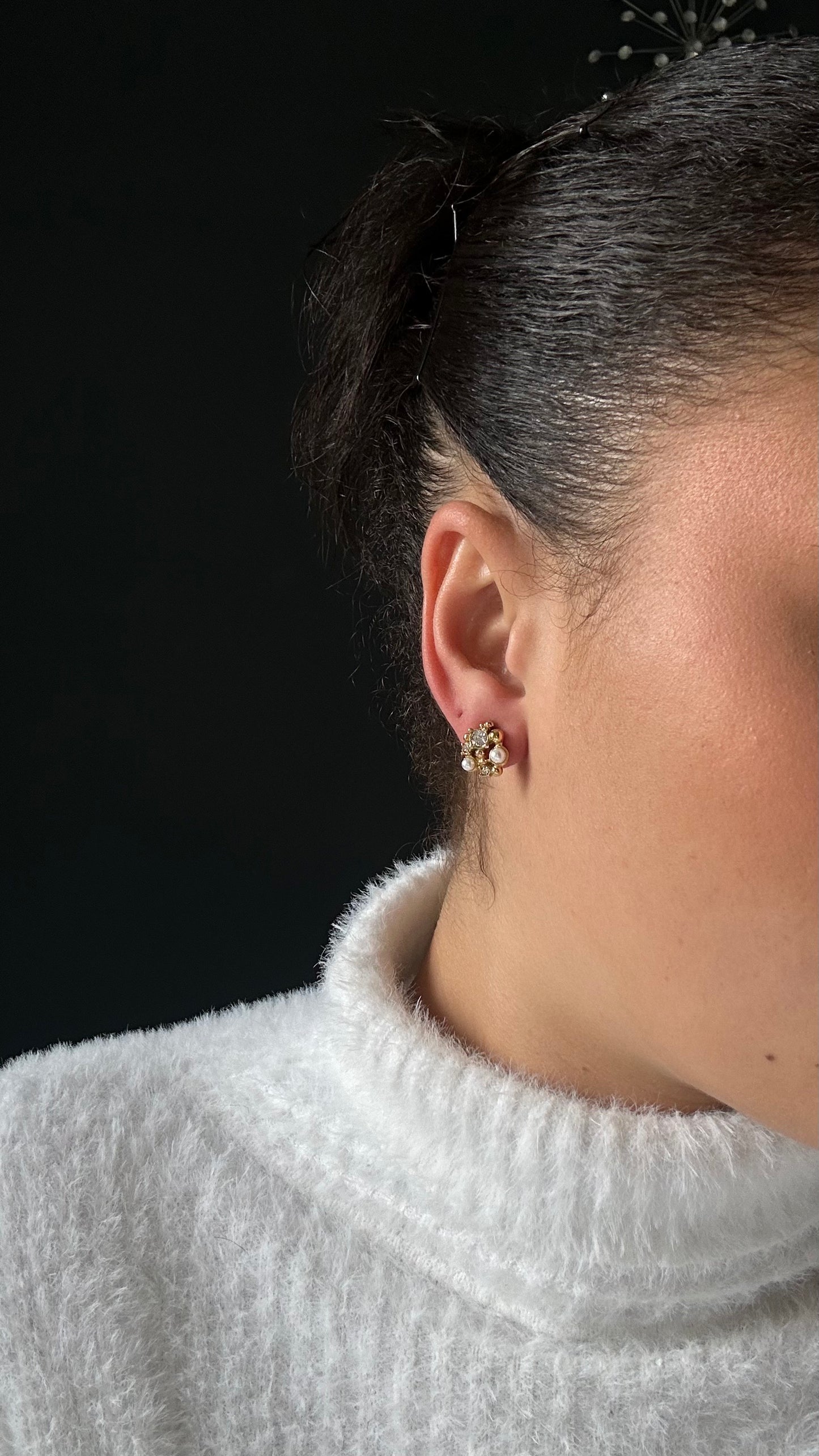 Boucles d'oreilles faites de perles en acier inoxydable