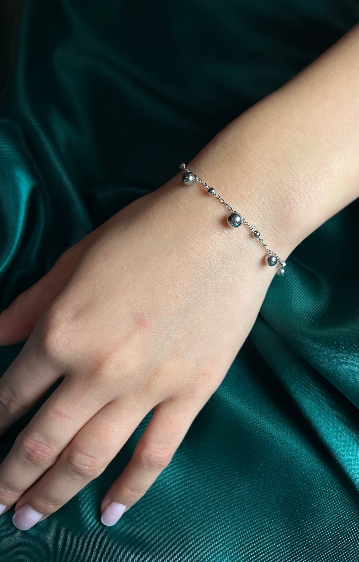 Bracelet à pampilles avec mini perles rondes